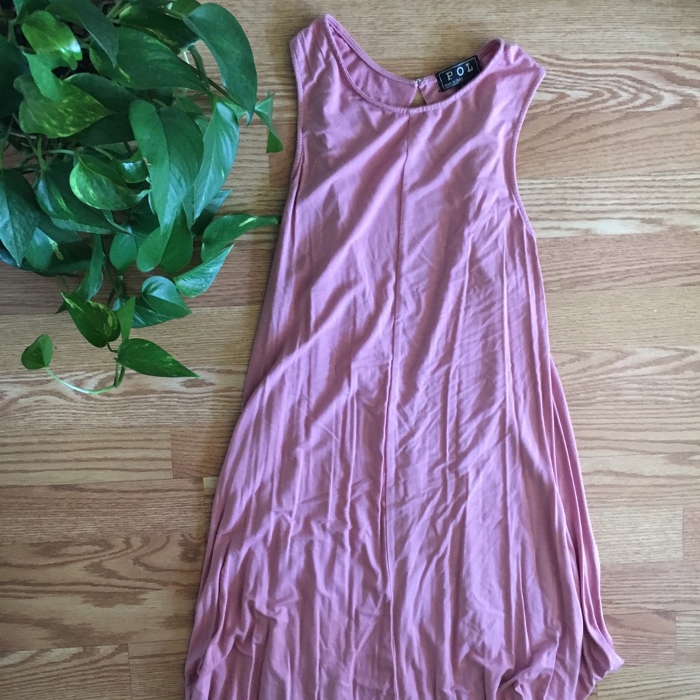 Pink Flowy Dress with Open Detailed Back